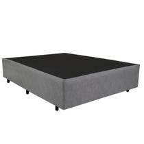 Cama Base Box Casal Cinza Suede 38x138x188
