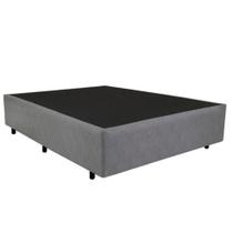 Cama Base Box Casal Cinza Suede 38x138x188