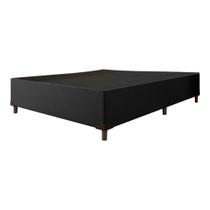 Cama Base Box Casal Preto Suede 38x138x188