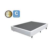 Cama Base Box Casal Sintético Branco 27x138x188 Cama Base Box Casal Sintético Branco 27x138x188
