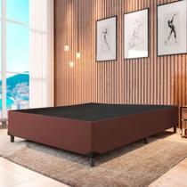 Cama Base Box Casal Sintético Marron 27X138X188 Cama Base Box Casal Sintético Marron 27X138X188