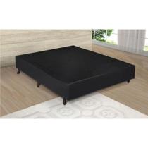 Cama Base Box Casal Sintético Preto 27x138x188 Rosana Colchões