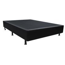 Cama Base Box Casal Sintético Preto 38x138x188