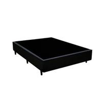Cama Base Box Casal Sintético Preto 38x138x188 Cama Base Box Casal Sintético Preto 38x138x188