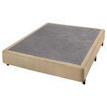 Cama Base Box Queen 1,60cm Com 40cm De Altura Safira Veludo Bege