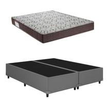 Cama Base Box Queen Bipartido Cinza Colchão ISO 150 D45 - Ortobom Cama Base Box Queen Bipartido Cinza Colchão ISO 150 D45 - Ortobom