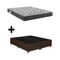 Cama Base Box Queen Bipartido Marrom Colchão ISO 100 D33 - Ortobom