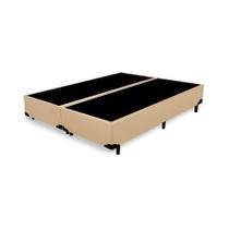 Cama Base Box Queen Bipartido Sintético Bege 38x158x198