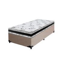 Cama Base Box Solteiro Super Confort Suede Bege + Colchão Solteiro Super Confort D33 24x88x188 Cama Base Box Solteiro Super Confort Suede Bege + Colchão Solteiro Super Confort D33 24x88x188