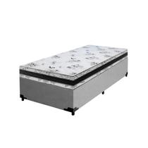Cama Base Box Solteiro Super Confort Suede Cinza + Colchão Solteiro Super Confort D33 24x88x188 Cama Base Box Solteiro Super Confort Suede Cinza + Colchão Solteiro Super Confort D33 24x88x188
