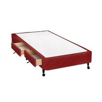 Cama Base c/Aux 2 Gavetas Solteiro Castor Poli Wine 88x188x27 Cama Base c/Aux 2 Gavetas Solteiro Castor Poli Wine 88x188x27