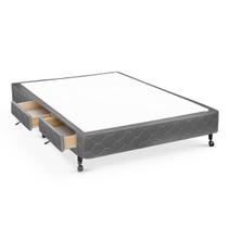 Cama Base c/Aux 2 Gavetas Viúva Castor Poli Gray 128x188x27 Cama Base c/Aux 2 Gavetas Viúva Castor Poli Gray 128x188x27