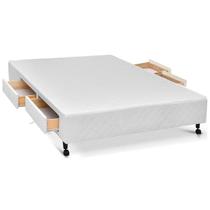 Cama Base c/Aux 4 Gavetas Casal Castor Poli White 138x188x27 Cama Base c/Aux 4 Gavetas Casal Castor Poli White 138x188x27