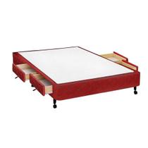 Cama Base c/Aux 4 Gavetas Casal Castor Poli Wine 138x188x 27 Cama Base c/Aux 4 Gavetas Casal Castor Poli Wine 138x188x 27