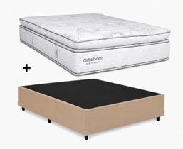 Cama Base Casal Bege Colchão New Freedom Molas Ensacadas 138x188 - Ortobom Cama Base Casal Bege Colchão New Freedom Molas Ensacadas 138x188 - Ortobom