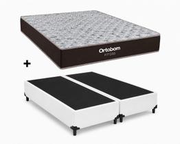 Cama Base Casal Bipartido Branco Colchão Fit D33 Espuma 138x188 - Ortobom Cama Base Casal Bipartido Branco Colchão Fit D33 Espuma 138x188 - Ortobom