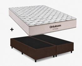 Cama Base Casal Bipartido Marrom Colchão Fit D45 Espuma 138x188 - Ortobom Cama Base Casal Bipartido Marrom Colchão Fit D45 Espuma 138x188 - Ortobom