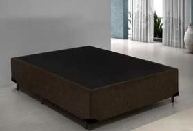 Cama Base Casal Blindado Suede Marrom