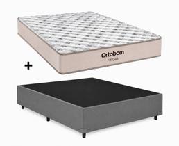 Cama Base Casal Cinza Colchão Fit D45 Espuma 138x188 - Ortobom - Alto Nivel / Ortobom Cama Base Casal Cinza Colchão Fit D45 Espuma 138x188 - Ortobom - Alto Nivel / Ortobom