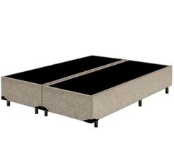 Cama Base Queen Bipartido Blindado Suede Bege