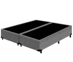 Cama Base Queen Bipartido Blindado Suede Cinza