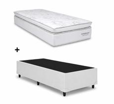 Cama Base Solteiro Branco Colchao New Freedom Molas Ensacadas 88x188 - Ortobom Cama Base Solteiro Branco Colchao New Freedom Molas Ensacadas 88x188 - Ortobom