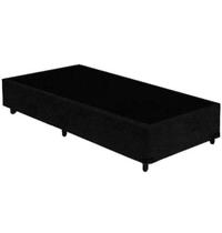 Cama Base Solteiro Suede Preto Cama Base Solteiro Suede Preto