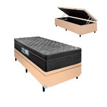 Cama Baú Bege Arezzo Black Solteiro Molas Ensacadas Portobel Cama Baú Bege Arezzo Black Solteiro Molas Ensacadas Portobel