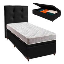 Cama + Bau Blindado e Colchão D23 Solteiro - D23 Inducol + Cabeceira Cama + Bau Blindado e Colchão D23 Solteiro - D23 Inducol + Cabeceira