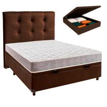 Cama + Bau Blindado e Colchão D33 Casal - D33 Inducol + Cabeceira Cama + Bau Blindado e Colchão D33 Casal - D33 Inducol + Cabeceira