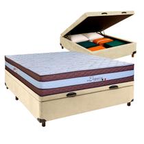 Cama + Bau Blindado e Colchão Molas Ensacadas Casal - Legaccy Paropas