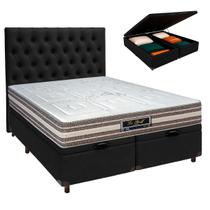 Cama + Bau Blindado e Colchão Molas Ensacadas Casal - Legriff Sankonfort + Cabeceira