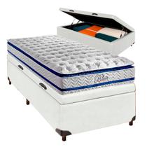 Cama + Bau Blindado e Colchão Molas Ensacadas Solteiro
