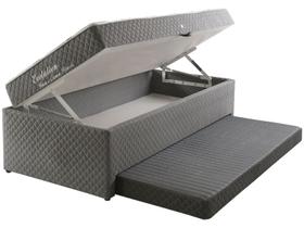 Cama Baú c/Auxiliar Conjugado Solteiro: Colchão Molas Bonnel MH1443 Evolution White (88x188x52) Herval