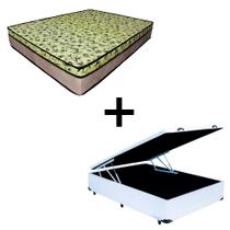 Cama Baú Casal 138 Tecido Sintético Branco Com Colchão de Espuma Tokio D33 Bege - 25x138x188cm Cama Baú Casal 138 Tecido Sintético Branco Com Colchão de Espuma Tokio D33 Bege - 25x138x188cm