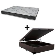 Cama Baú Casal 138 Tecido Sintético Marrom com Colchão Miller Bello Box - 100% Espuma - D33 Cinza 54x138x188 Cama Baú Casal 138 Tecido Sintético Marrom com Colchão Miller Bello Box - 100% Espuma - D33 Cinza 54x138x188