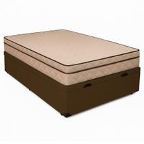 Cama Baú Casal 138 Tecido Sintético Marrom Com Colchão Polônia Bello Box - D28 66x138x188 Cama Baú Casal 138 Tecido Sintético Marrom Com Colchão Polônia Bello Box - D28 66x138x188