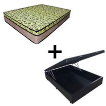 Cama Baú Casal 138 Tecido Sintético Preto Com Colchão de Espuma Tokio D33 Bege - 25x138x188cm Cama Baú Casal 138 Tecido Sintético Preto Com Colchão de Espuma Tokio D33 Bege - 25x138x188cm