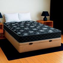Cama Baú Casal Bege + Colchão Monaco D33 PoliConfort Cama Baú Casal Bege + Colchão Monaco D33 PoliConfort