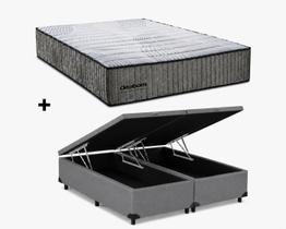 Cama Bau Casal Bipartido Cinza Colchão Casal Exclusive Foam Espuma D33 138x188 - Ortobom - Alto Nivel / Ortobom Cama Bau Casal Bipartido Cinza Colchão Casal Exclusive Foam Espuma D33 138x188 - Ortobom - Alto Nivel / Ortobom