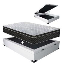 Cama Baú Casal Branco + Colchão Espuma D23 138x188x16