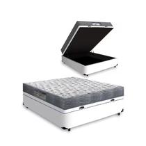 Cama Baú Casal Branco Colchão ISO 100 D33 - Ortobom