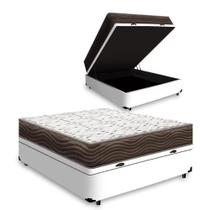 Cama Baú Casal Branco Colchão ISO 150 D45 - Ortobom - Alto Nivel / Ortobom