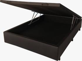 Cama(Baú Casal+Colchão Mola)Casal 138x188x26 Sintético Preto Cama(Baú Casal+Colchão Mola)Casal 138x188x26 Sintético Preto
