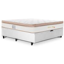 Cama Baú Casal Herval Pallace Bambu Branco, Molas Ensacadas, 78x138x188 cm Cama Baú Casal Herval Pallace Bambu Branco, Molas Ensacadas, 78x138x188 cm