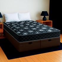 Cama Baú Casal Marrom + Colchão Monaco D33 PoliConfort Cama Baú Casal Marrom + Colchão Monaco D33 PoliConfort