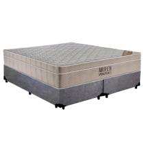 Cama Baú Casal Suede + Colchão Ortobom Airtech Molas Ensacadas 65x138x188 Cinza