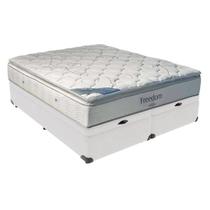 Cama Baú e Colchão King Ortobom Freedom Espuma D33