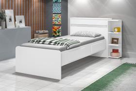 Cama Bau Jade Com Gaveta - J&A Cor:Branco Cama Bau Jade Com Gaveta - J&A Cor:Branco
