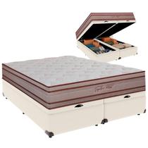 Cama Baú King e Colchão Artemis Molas Ensacadas Colchobel Palha